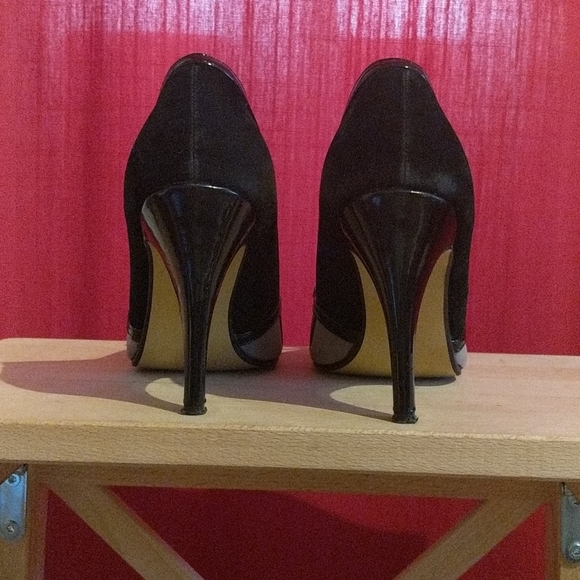 Black, green and grey peep heels - Picture 4 of 8